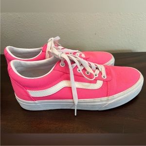 Neon pink woman vans